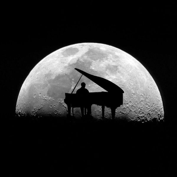 Pianiste en noir et blanc